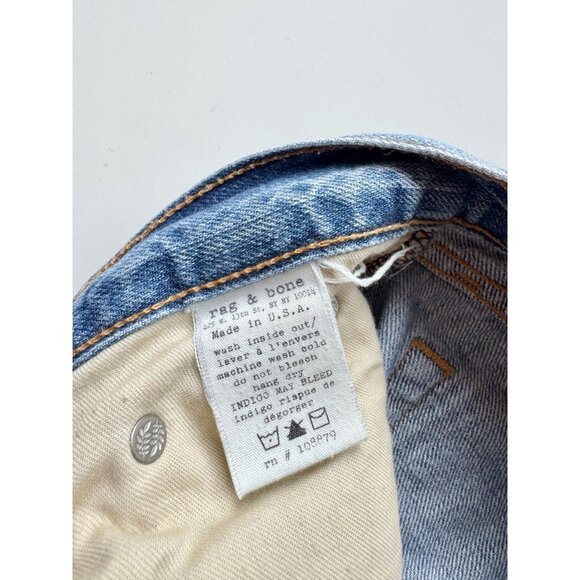 RAG & BONE The Dre Moss w/ Holes Ripped Boyfriend Jeans, Size 23 - Picture 15 of 16